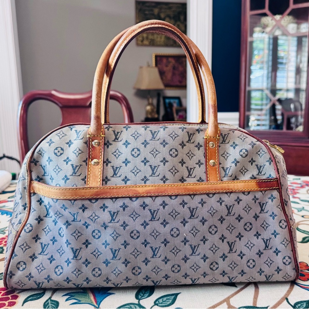 Louis Vuitton Marie navy blue monogram mini lin